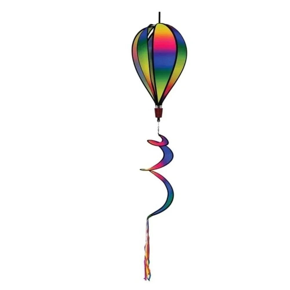 In The Breeze Blended Rainbow Hot Air Balloon Spinner Windsock Multicolor‎